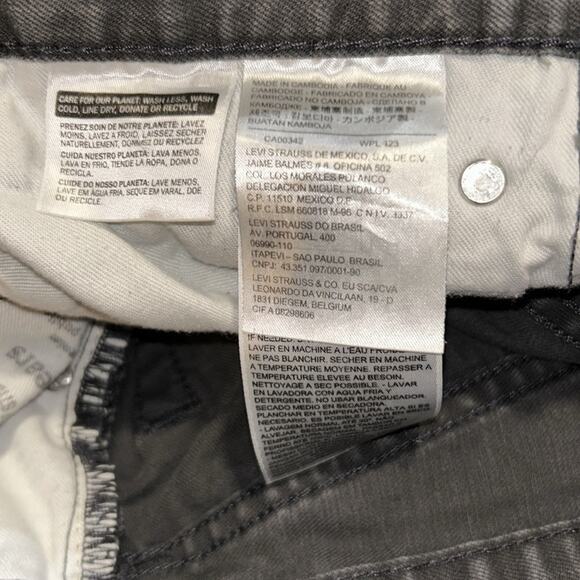 Mens Levi's 505 Black Straight Jeans Classic Style Size 31 - Picture 5 of 12